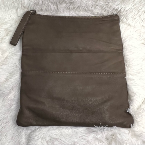 NWOT Alberta Di Canio Italian Leather Dual Tone Colourblock Clutch - Picture 3 of 8